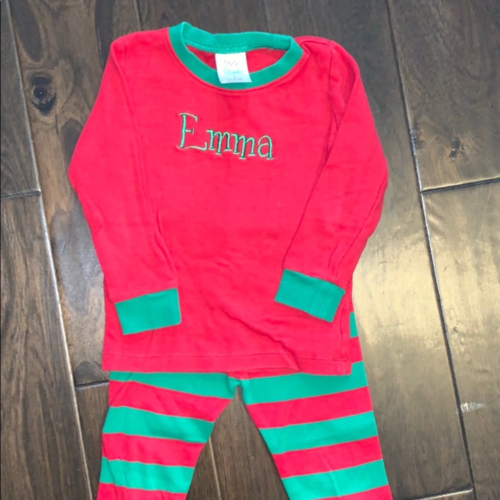 Christmas pajamas embroidered name “Emma”